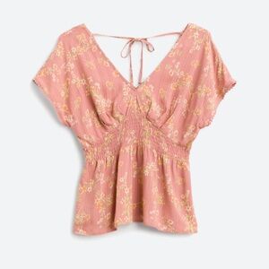 LUQ smocked top in pink size large